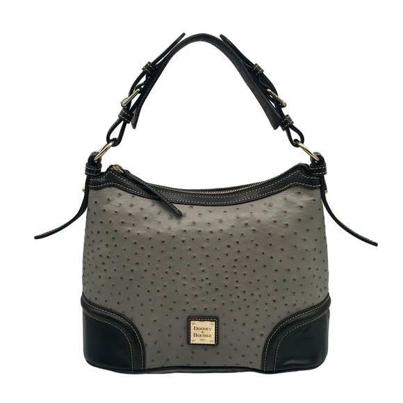 Dooney & Bourke Bags Dooney Bourke Ostrich Gray Leather Hobo Bag
